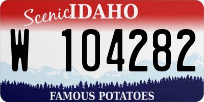 ID license plate W104282