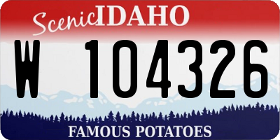 ID license plate W104326
