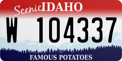 ID license plate W104337