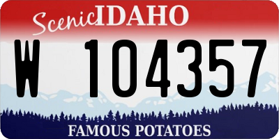 ID license plate W104357