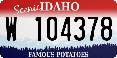 ID license plate W104378