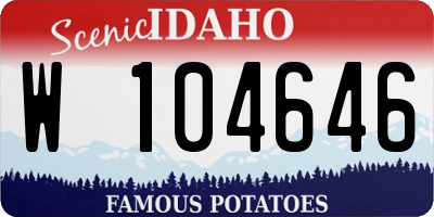ID license plate W104646