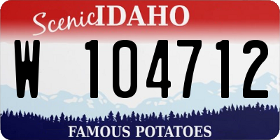 ID license plate W104712