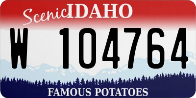 ID license plate W104764