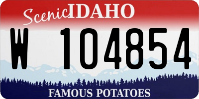 ID license plate W104854
