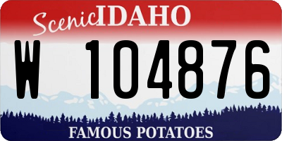 ID license plate W104876