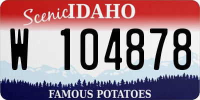ID license plate W104878