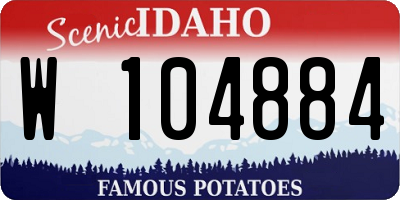 ID license plate W104884