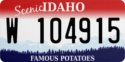 ID license plate W104915