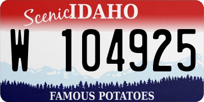 ID license plate W104925