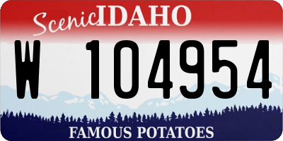 ID license plate W104954