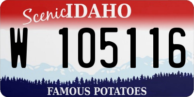 ID license plate W105116