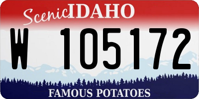 ID license plate W105172