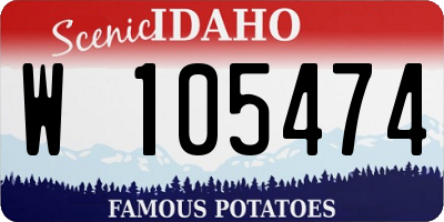 ID license plate W105474