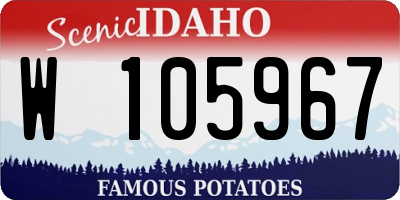 ID license plate W105967