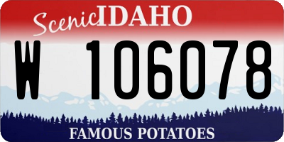 ID license plate W106078