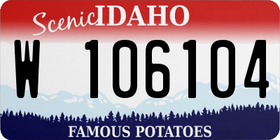 ID license plate W106104