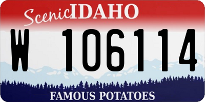 ID license plate W106114