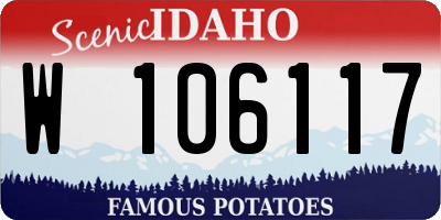 ID license plate W106117