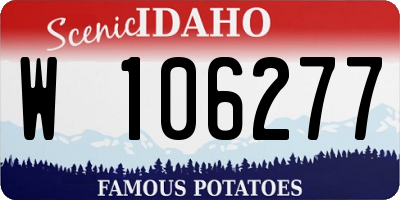 ID license plate W106277