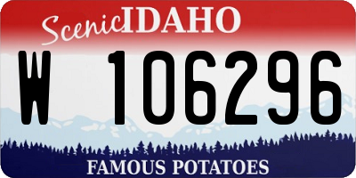 ID license plate W106296