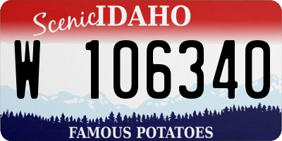 ID license plate W106340