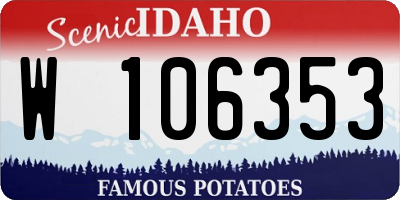ID license plate W106353