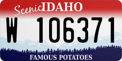 ID license plate W106371
