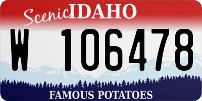 ID license plate W106478