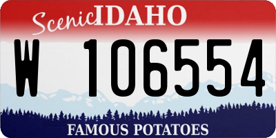 ID license plate W106554