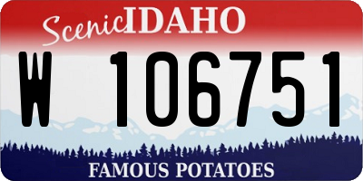 ID license plate W106751