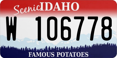 ID license plate W106778