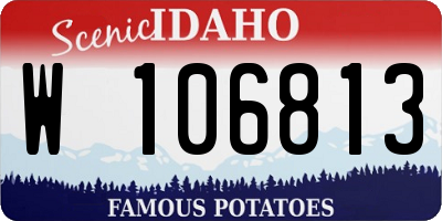 ID license plate W106813