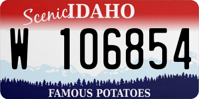 ID license plate W106854