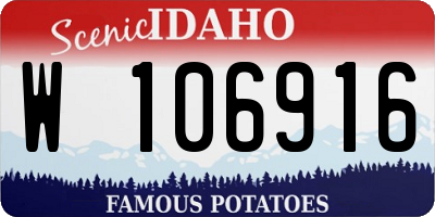 ID license plate W106916