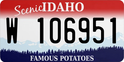 ID license plate W106951