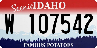 ID license plate W107542