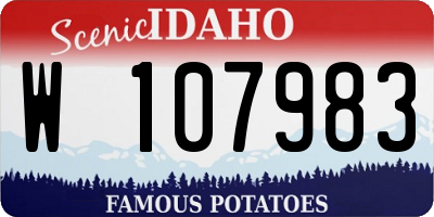 ID license plate W107983