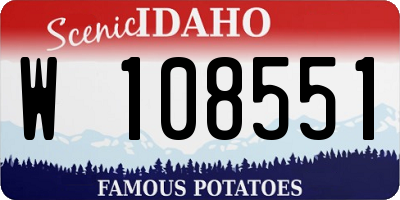 ID license plate W108551