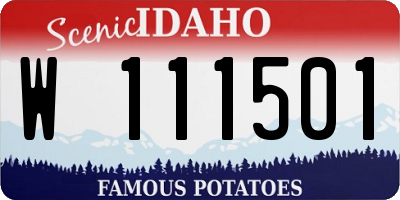 ID license plate W111501