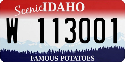 ID license plate W113001
