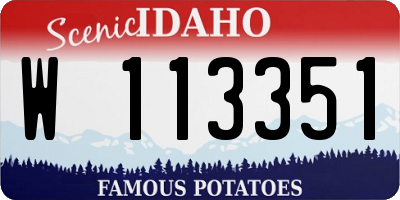 ID license plate W113351