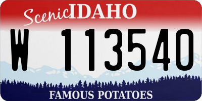 ID license plate W113540