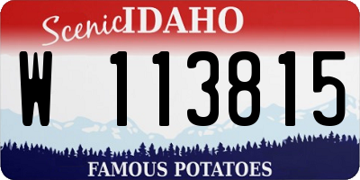 ID license plate W113815