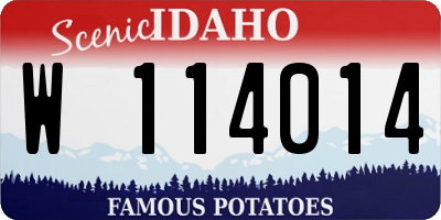 ID license plate W114014