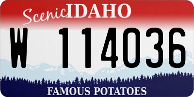 ID license plate W114036