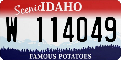 ID license plate W114049