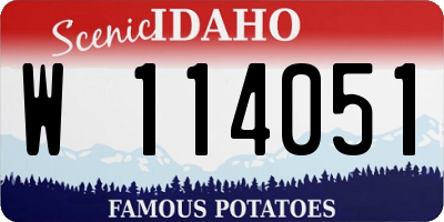 ID license plate W114051