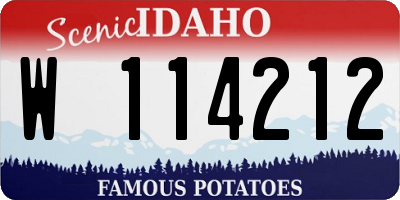 ID license plate W114212