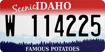 ID license plate W114225